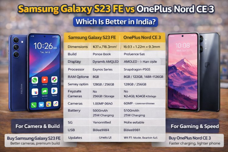 Samsung Galaxy S23 FE vs OnePlus Nord CE 3: Full Specs Comparison (India)