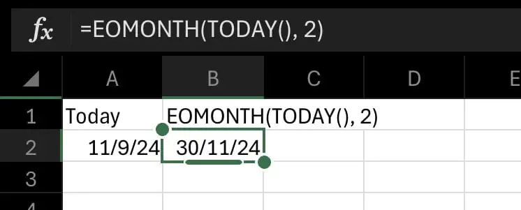 Excel Date Logic Explained Visually: TODAY, EOMONTH & NETWORKDAYS